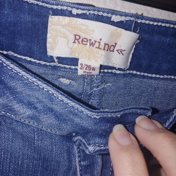 Rewind studded pearl embellishment raw hem jeans - Picture 8 of 8